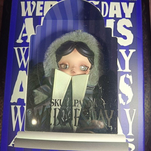 Pop Mart Skullpanda Wednesday plush Nevermore Academy uniform version