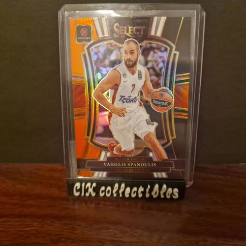 Panini Euroleague Select Olympiacos Spanoulis Prizm card orange white black