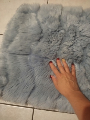 Blue furry pillow 45×45 synthetic used