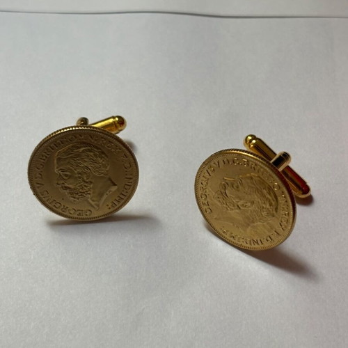 Cufflinks with Lyres new, gold-plated 22k