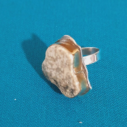 Handmade silver ring 925 with semi-precious stone and copper new