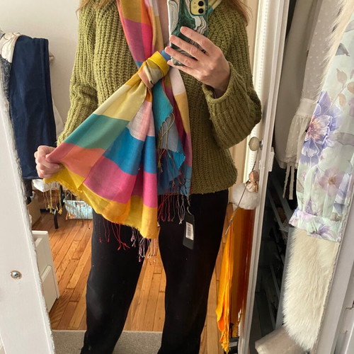 Silk scarf like new, multicolored