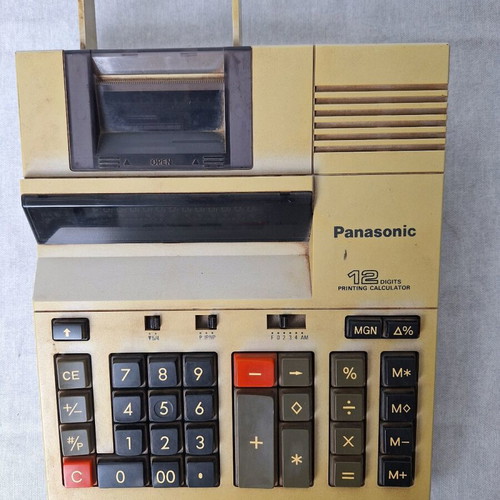 Panasonic JE-655NP professional printing calculator used, 12 digits