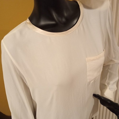 Nuova Citta vintage silk blouse 1995, white beige