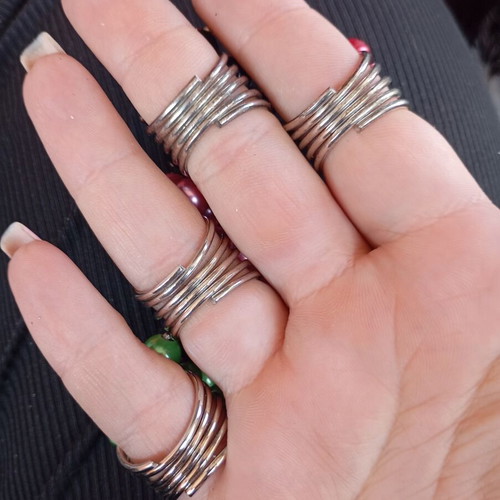 Statement cocktail rings set of 4 with beads and pearls like new
