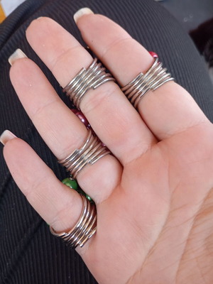 Statement cocktail rings set of 4 with beads and pearls like new