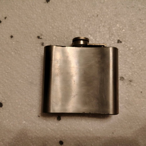 Vintage metal flask restored