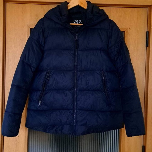 Zara women's winter jacket, dark blue, size S