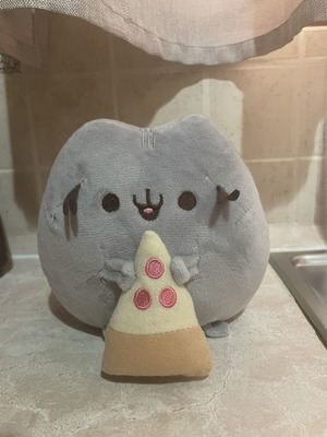 Pusheen holding pizza plush toy like new