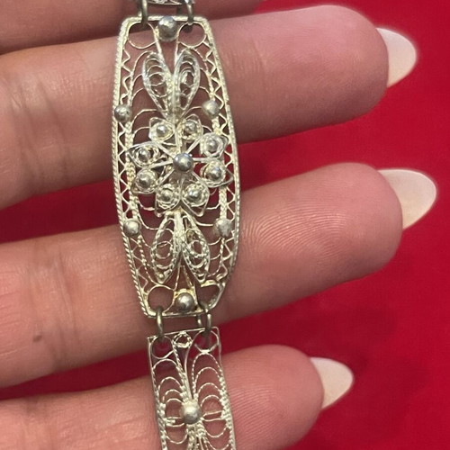 925 filigree bracelet vintage, 18.3 cm