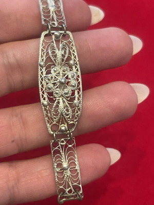925 filigree bracelet vintage, 18.3 cm