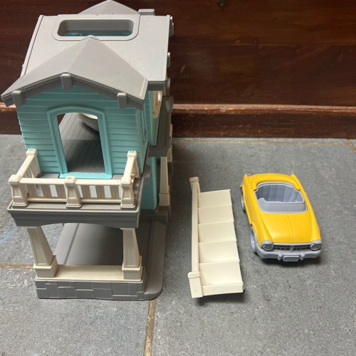 Green Toys House Playset used with convertible car made in USA