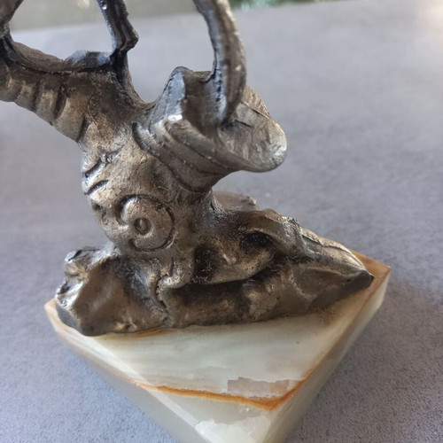 Vintage Metal Eagle Statue on Onyx Base like new