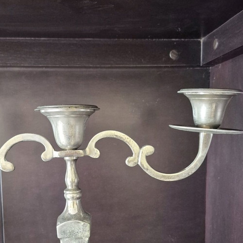 Bronze nickel-plated candelabrum 3-position used