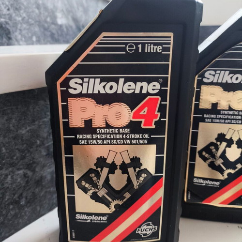 FUCHS SILKOLENE Pro 4 15W-50 XP 4T synthetic motorcycle oil 1L new, pack of 4