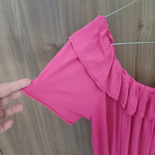 Ysatis strapless blouse used, fuchsia, size M