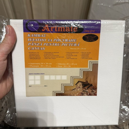 Jumbo canvas set like new, 2 pieces 20x20 cm and 3 pieces 20x60 cm