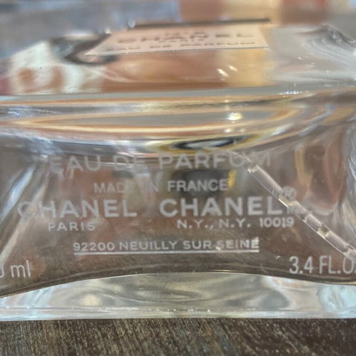 Chanel No 5 Eau De Parfum perfume bottle used, empty 100ml