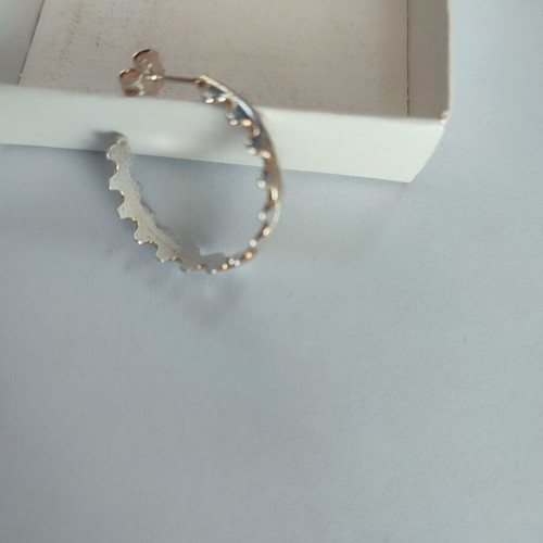 Steel hoop earrings new, silver
