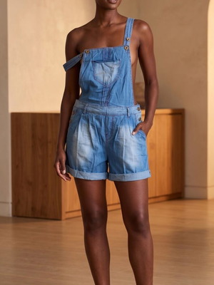 Denim shorts salopette Toi&Moi like new, blue, medium