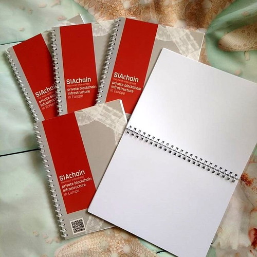 Set of 5 pcs Spiral Notebooks *Siachain* Monochrome 50φ.