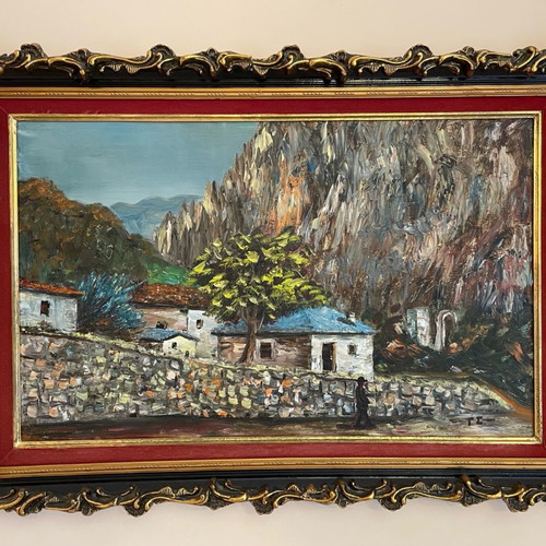 Oil painting on canvas used with frame 100x69 cm