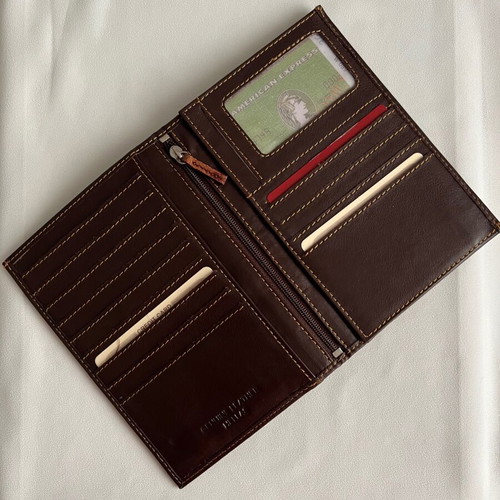 Leather wallet like new, brown, genuine leather Hellas