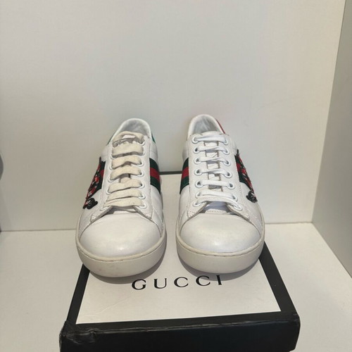 GG white leather sneakers size 38 used