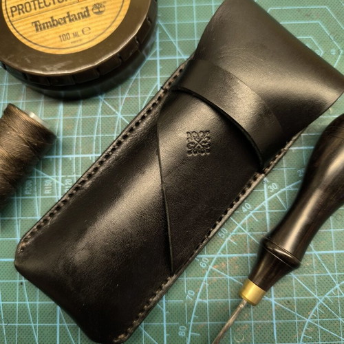 Handmade leather pen and pencil case