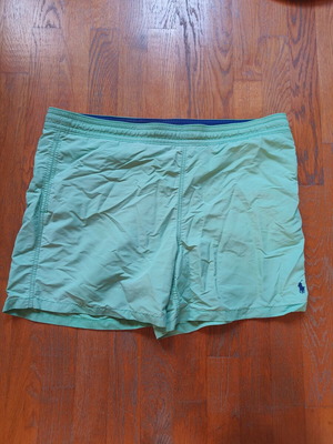 Polo Ralph Lauren swimsuit used, size XXL, green and turquoise, hole and stain