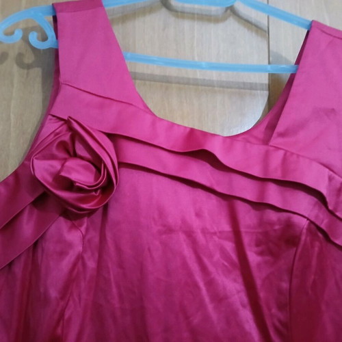 Assy Fashion midi satin dress pink like new, size L