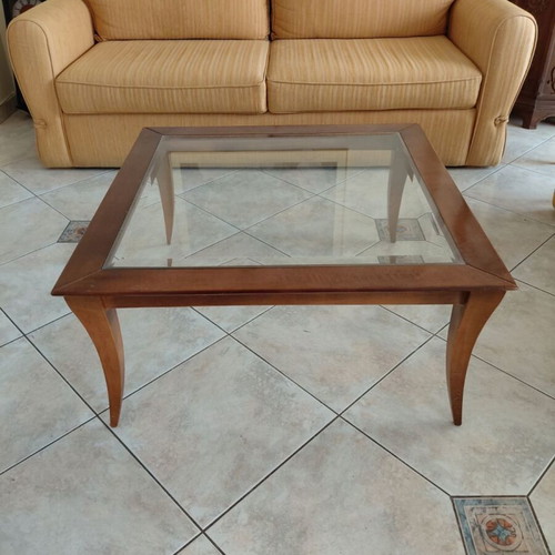 Three-seater sofa with mechanism for double bed, like new, beige fabric