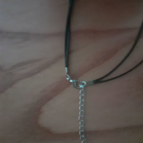 Long double necklace with black beads new