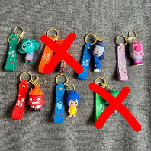 Inside Out keychains like new, colorful rubber pack