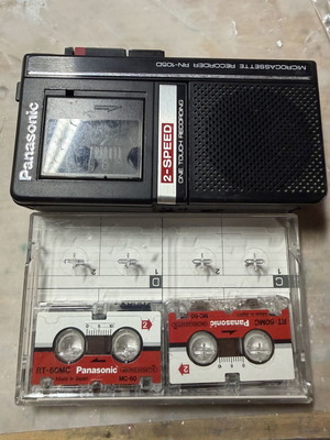 Panasonic RN-1050 Microcassette Recorder used with 2 original cassettes