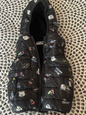 Children's sleeveless puffer vest with hood used, urban design