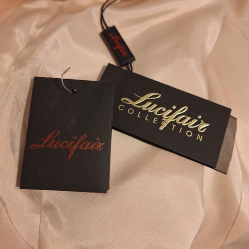 Lucifair jacket with lace collar and buttons, salmon color