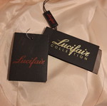 Lucifair jacket with lace collar and buttons, salmon color