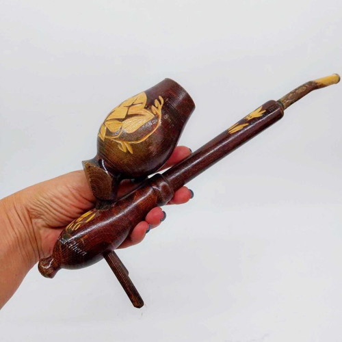 Vintage wooden pipe souvenir from Switzerland - Stein am Rhein