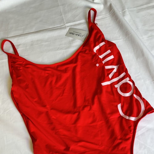 Calvin Klein women's one-piece swimsuit red size L new