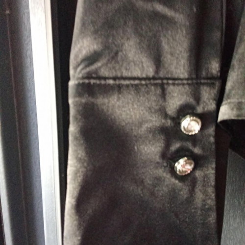 Satin black shirt new with strass buttons