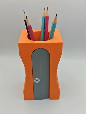Pencil holder shaped like a sharpener new, made with esun pla+ 3d printer material