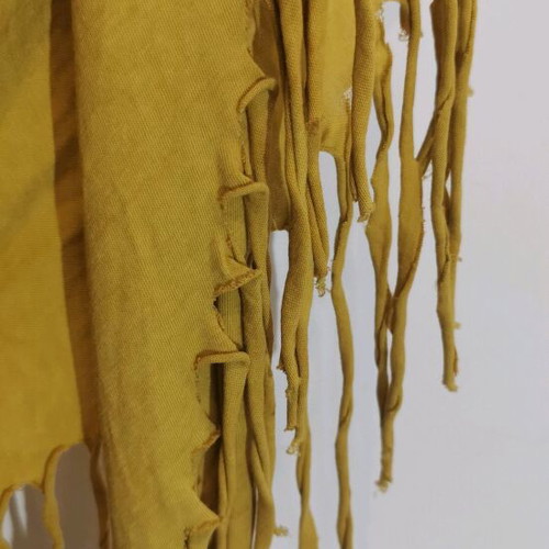 Yellow scarf with fringes like new