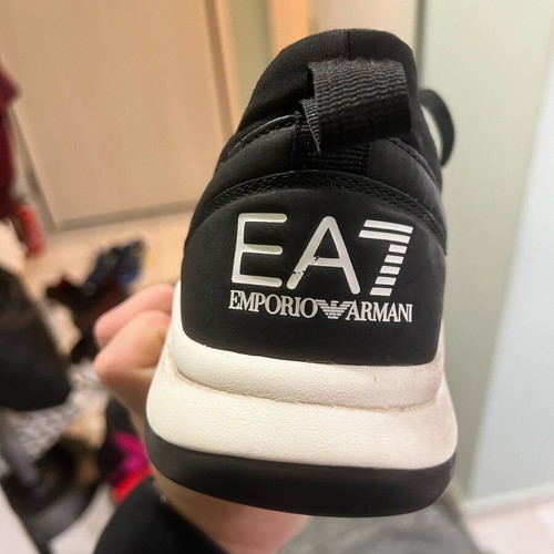 Emporio Armani casual shoes used, size 40.5, black and white
