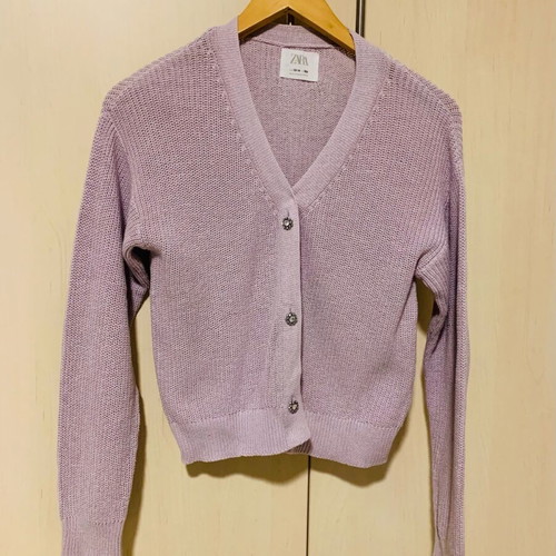 Zara cotton lilac cardigan new for 14-year-old girl