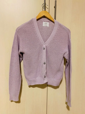 Zara cotton lilac cardigan new for 14-year-old girl