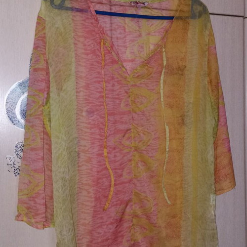 Transparent beach blouse size L 40 multicolor new