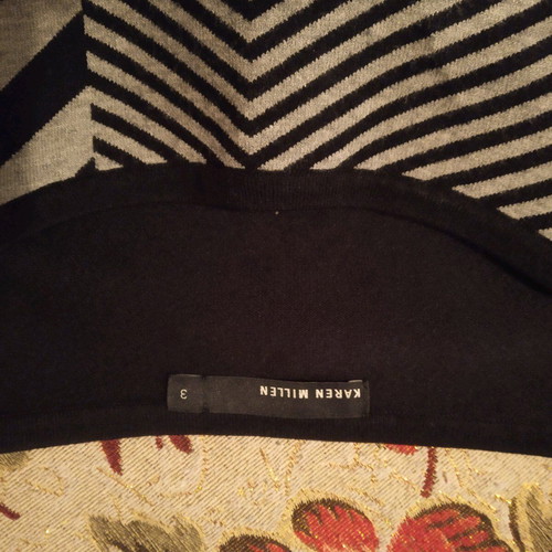 Karen Millen dress used black with grey stripes, size S