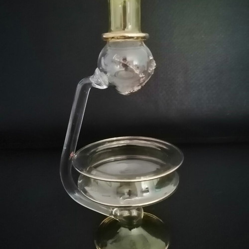 Handmade Egyptian essential oil diffuser Pyrex glass with gold details new