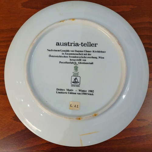 Dagmar Ebmer-Kirchlehner Winter 1982 porcelain decorative plate, limited edition